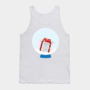 Snow Globe With White Red Gift Box Tank Top